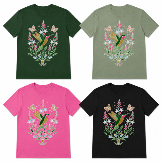 Hummingbird Tee – Forest Green